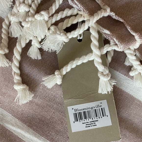Bloomfield’s Turkish Cotton Throw. Mauve Cream NWT - Picture 3 of 3